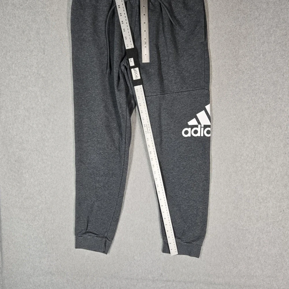 Adidas Men Sweatpants 2XL Gray Tapered Jogger Fleece Logo Activewear 29